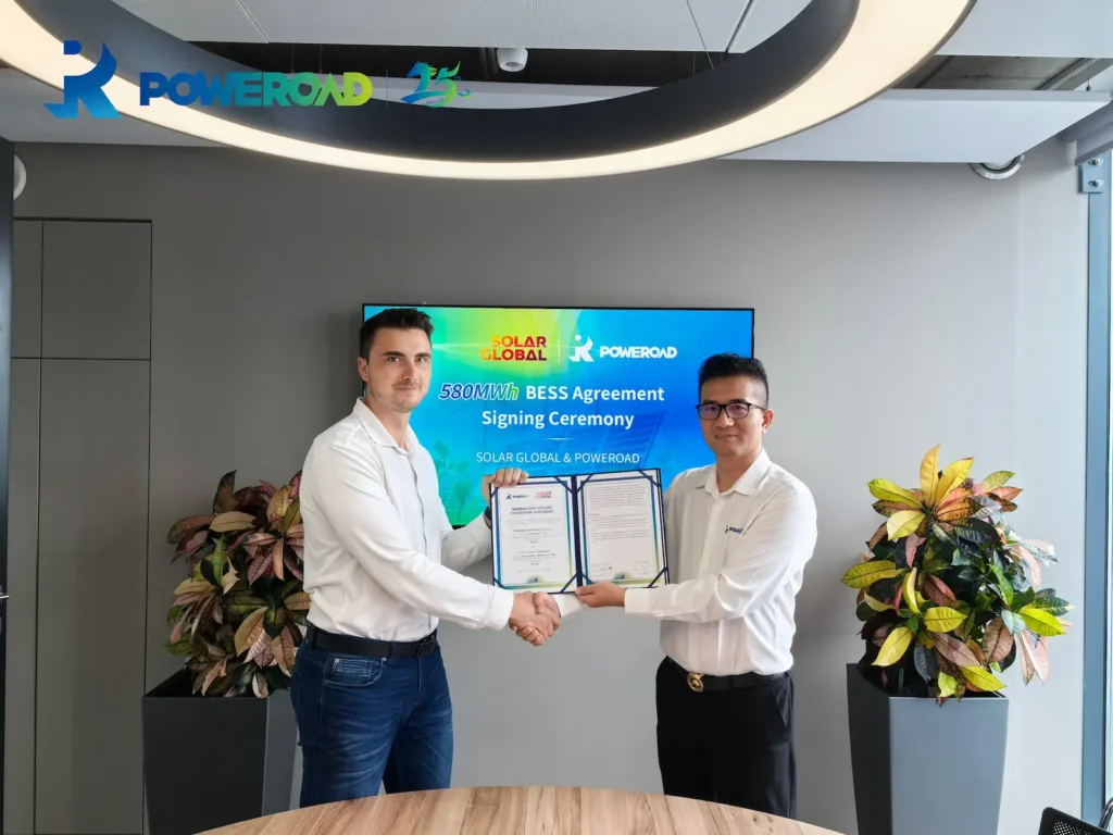 POWEROAD and Solar Global Storage Sign 580MWh BESS Agreement